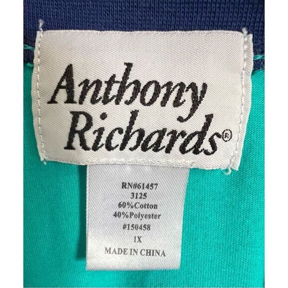 Anthony Richards Blue Long Sleeve T-Shirt With Dog Patch On Front - Picture 2 of 4
